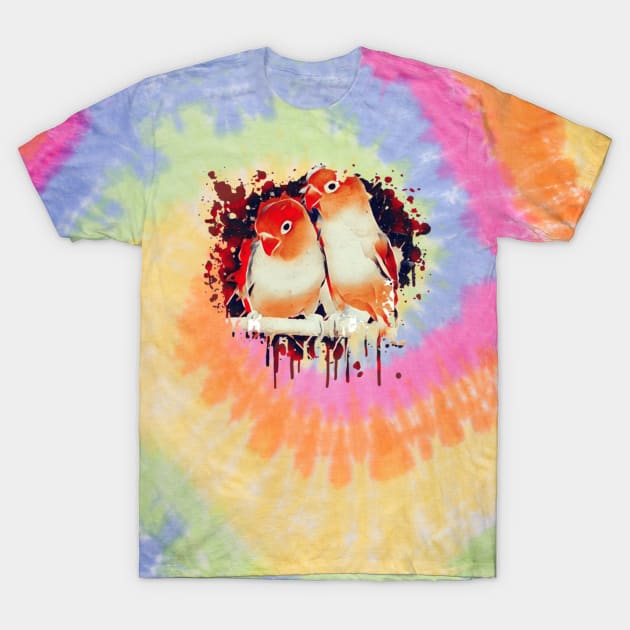 Love Bird Tie Dye art design T-Shirt by BostonBulldog